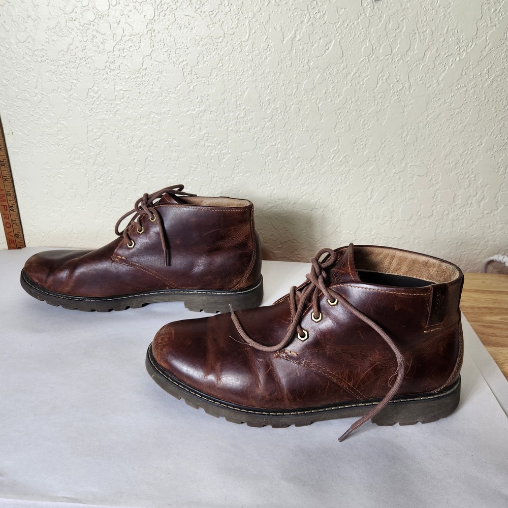 Dunham Mens 11 2E Brown Leather Chukka Boots CG7651 Oil Resistant Wide